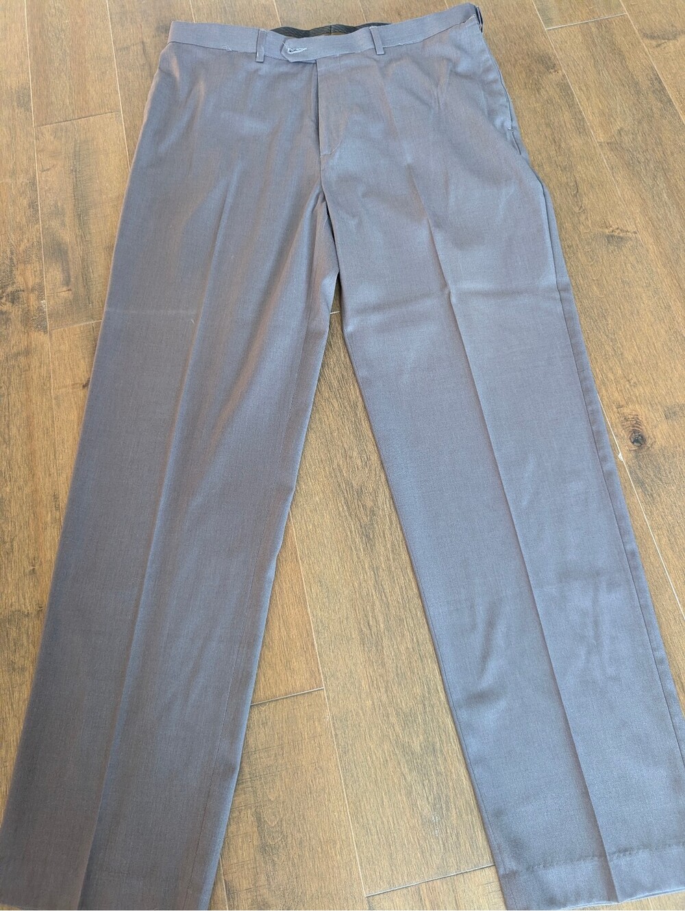Savane Men's Gray Flat Front Classic Fit Dress Pants